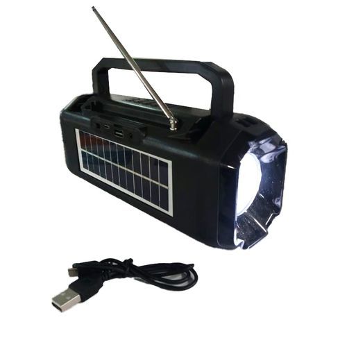 Bluetooth Wireless Speaker With Solar Panel And Torch/Color Varies -Multicolour