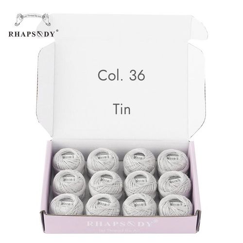 Rhapsody Premium Quality 12 Balls Size 8 Pearl Cotton Embroidery Thread For Cross Stitch Diy Crochet Mercerized Egyptian Cotton
