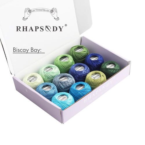 Rhapsody Premium Quality 12 Balls Size 8 Pearl Cotton Embroidery Thread For Cross Stitch Diy Crochet Mercerized Egyptian Cotton