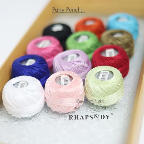 Rhapsody Premium Quality 12 Balls Size 8 Pearl Cotton Embroidery Thread For Cross Stitch Diy Crochet Mercerized Egyptian Cotton
