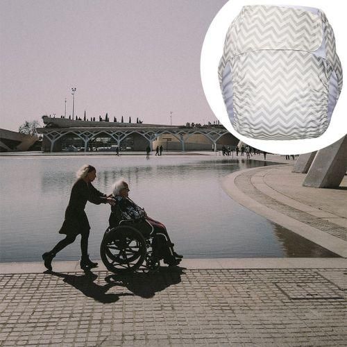 Reusable Adult Diaper Incontinence Adjustable Pants For Old White