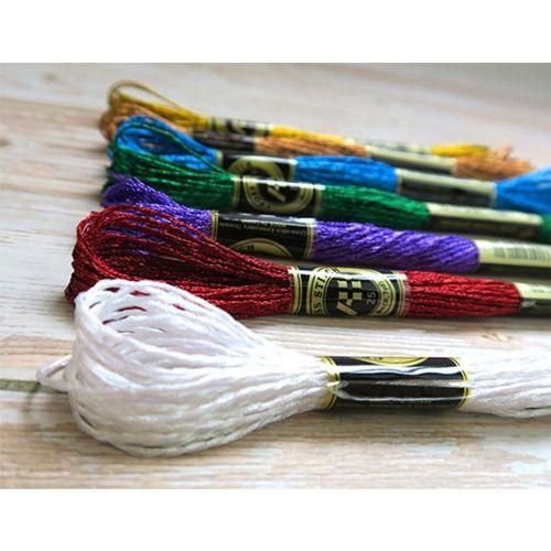 915 Generation 19Pcs Metallic Embroidery Skein Threads MultiColor Embroide