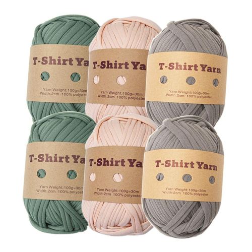 6 Pieces T Shirt Yarn Crocheting Tube Giant Yarn For Style