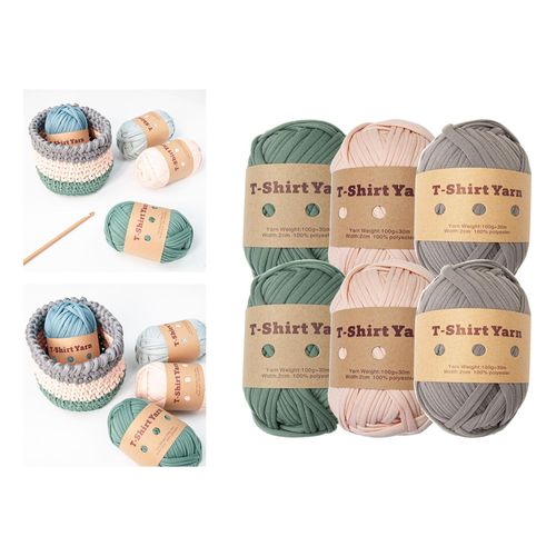 6 Pieces T Shirt Yarn Crocheting Tube Giant Yarn For Style