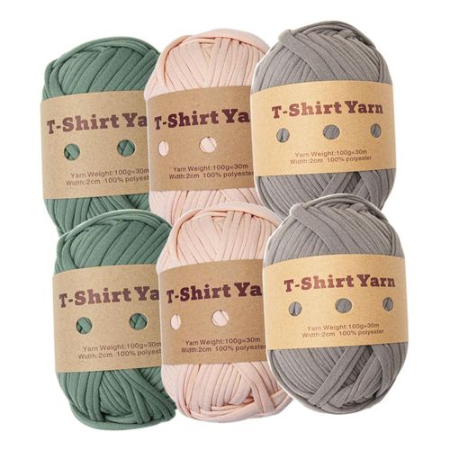6 Pieces T Shirt Yarn Crocheting Tube Giant Yarn For Style