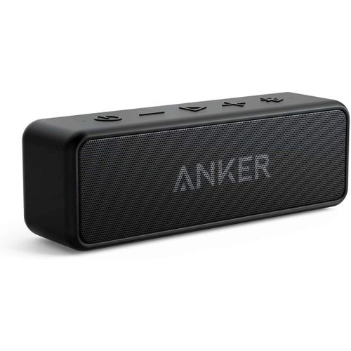 Anker Soundcore 2 Portable Bluetooth Speaker With Better Bass, 24-Hour Playtime, 66Ft Bluetooth Range, Ipx5 Water Resistance & Built-In Mic - black