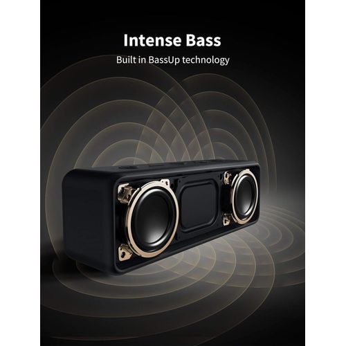 Anker Soundcore 2 Portable Bluetooth Speaker With Better Bass, 24-Hour Playtime, 66Ft Bluetooth Range, Ipx5 Water Resistance & Built-In Mic - black