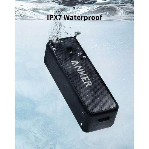 Anker Soundcore 2 Portable Bluetooth Speaker With Better Bass, 24-Hour Playtime, 66Ft Bluetooth Range, Ipx5 Water Resistance & Built-In Mic - black