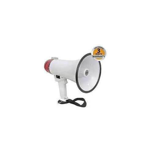 Professional PA Megaphone Bullhorn Siren, Rally Public Address System - white