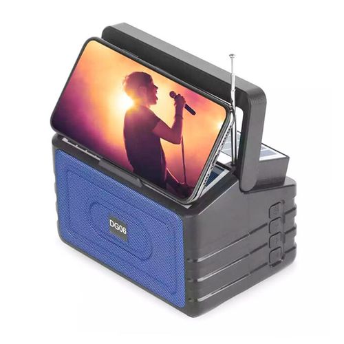 Dg Solar Rechargeable Inbuilt FM, And Bluetooth Connection Speaker - Black