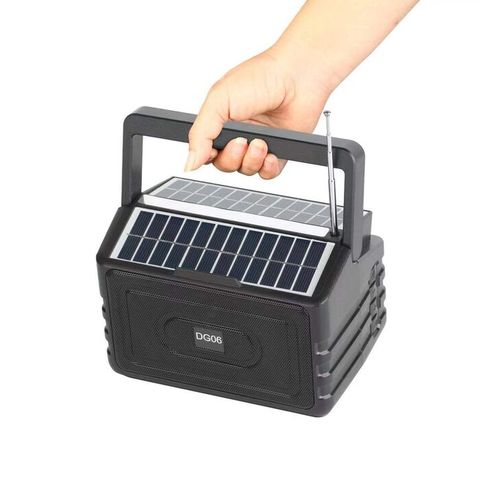 Dg Solar Rechargeable Inbuilt FM, And Bluetooth Connection Speaker - Black
