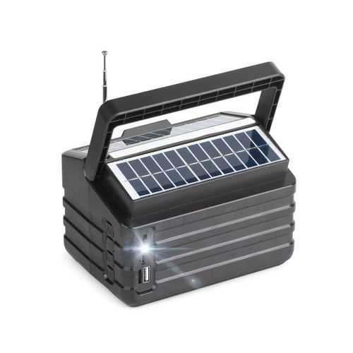 Dg Solar Rechargeable Inbuilt FM, And Bluetooth Connection Speaker - Black