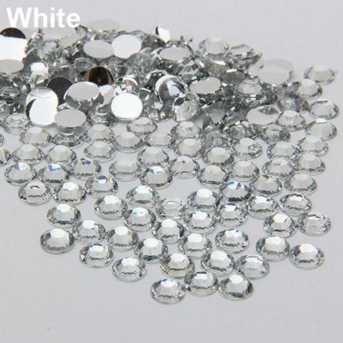 2000Pcs Flat Back Resin Rhinestones DIY Phone CaseWhite