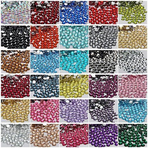 2000Pcs Flat Back Resin Rhinestones DIY Phone CaseWhite