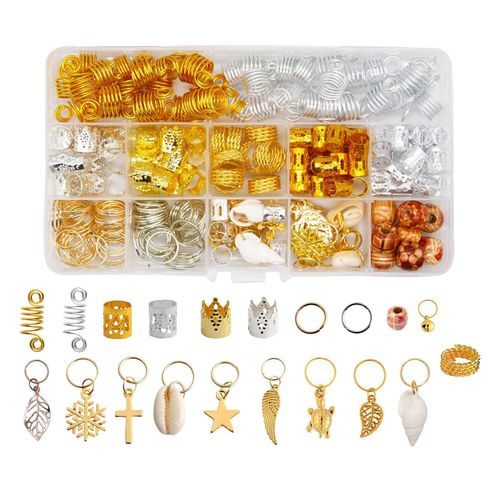 238x Hair Coil With Box Durable Hair Braid Rings Pendant