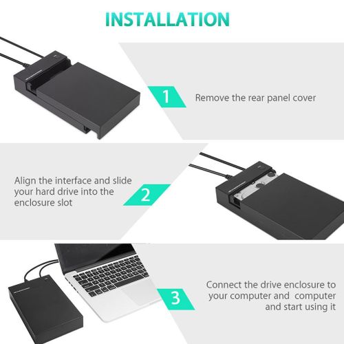 HDD SSD Case 3.5 2.5 to USB 3.0 External Hard Drive Enclosure EU