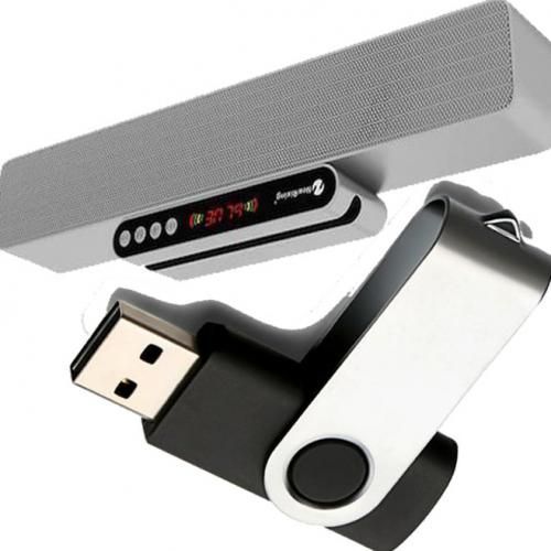 New Rixing Wireless Speaker Bluetooth Soundbar X-Bass And 8GB Flash Disk-Silver