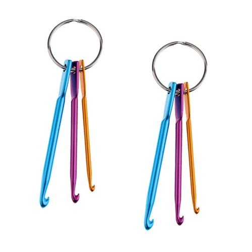 2 Set Mini Aluminum Crochet Hook Knitting Knit Needle Weave Yarn Home