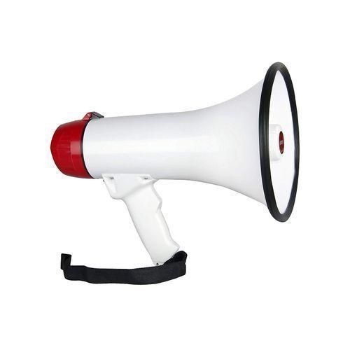 Professional PA Megaphone/Bullhorn/Siren, Rally Public Address System - White