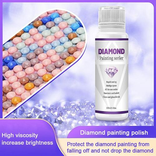 120ml Diamond Painting Sealer 5d Diamond Painting Transparent Art Glue Permanent Hold Shine Effect Fixed Wallpaper Adhesive