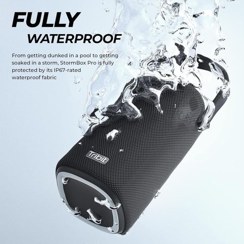 Tribit StormBox Pro Portable Bluetooth Speaker 40W with High Fidelity 360° Sound,3 Drivers & 2 Passive Radiators,Exceptional Exclusive XBass Tech,IP67 Waterproof,24H Playtime - Black