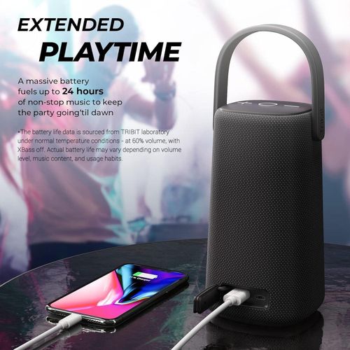 Tribit StormBox Pro Portable Bluetooth Speaker 40W with High Fidelity 360° Sound,3 Drivers & 2 Passive Radiators,Exceptional Exclusive XBass Tech,IP67 Waterproof,24H Playtime - Black
