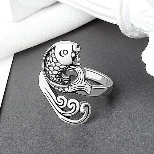 3Pcs Adjustable Knitting Loop RingPeacock Goldfish Open Finger Ring,Crochet Finger Yarn Holder,Yarn Guide Finger Holder