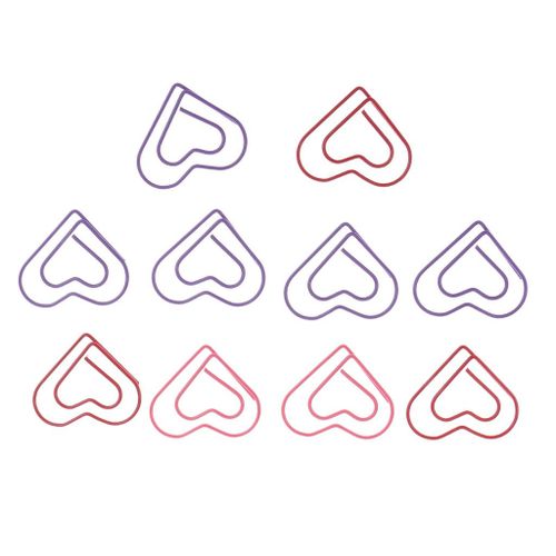 30 Pieces Colorful Paper Clips Heart Shape Non-skid Paper
