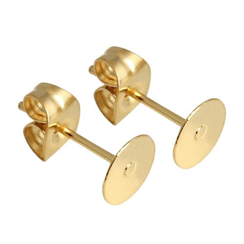 25 Pair Of Stainless Steel Stud Earring Posts Blank Pad