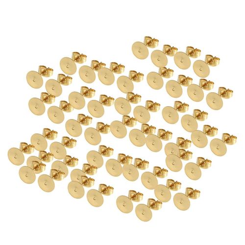 25 Pair Of Stainless Steel Stud Earring Posts Blank Pad