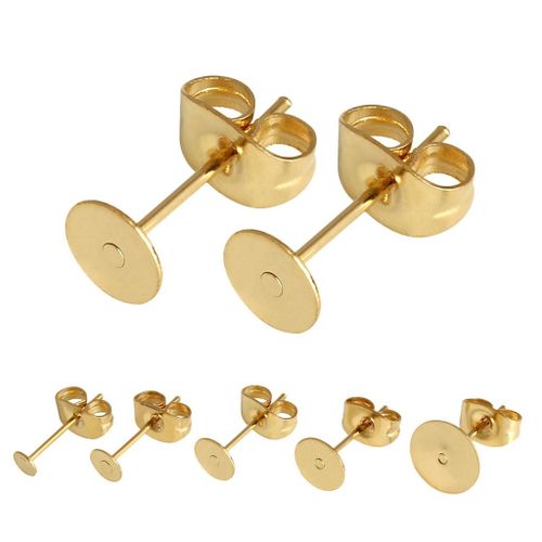 25 Pair Of Stainless Steel Stud Earring Posts Blank Pad