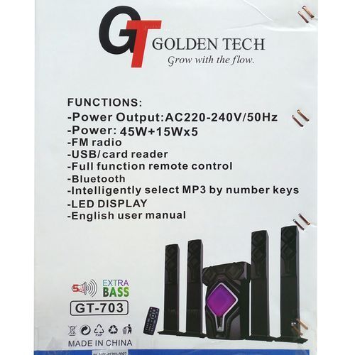 Golden Tech 5.1 Channel Multimedia System/Sub-woofer - Black
