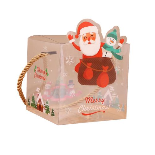 Gift Box Reindeer Display Cute Candy Santa Square Snowman