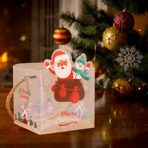 Gift Box Reindeer Display Cute Candy Santa Square Snowman