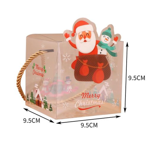 Gift Box Reindeer Display Cute Candy Santa Square Snowman
