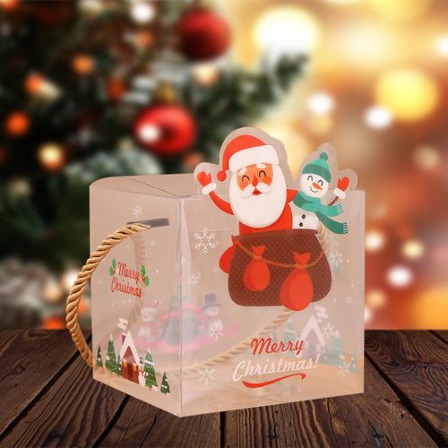 Gift Box Reindeer Display Cute Candy Santa Square Snowman