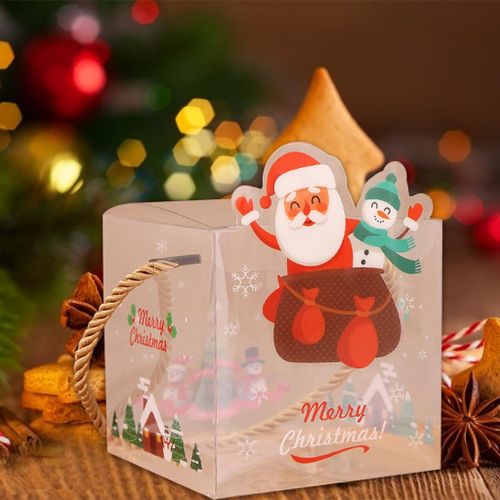 Gift Box Reindeer Display Cute Candy Santa Square Snowman