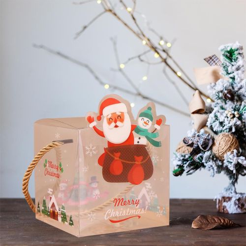 Gift Box Reindeer Display Cute Candy Santa Square Snowman