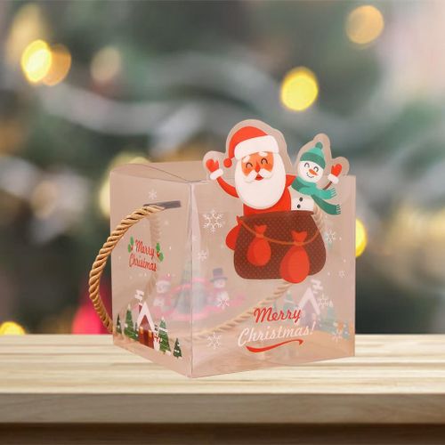 Gift Box Reindeer Display Cute Candy Santa Square Snowman
