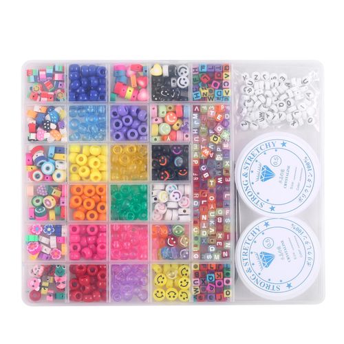 Bead Bracelet Making Kit with Mixed Color Animal Fruit Flower Letter Beads for Jewelry Making Handmade DIY Bracelet Necklace NO5114