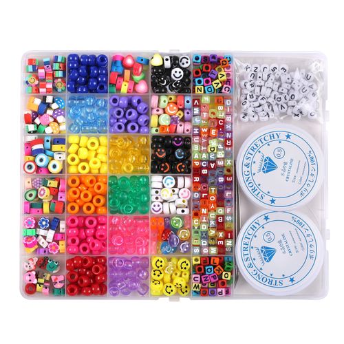 Bead Bracelet Making Kit with Mixed Color Animal Fruit Flower Letter Beads for Jewelry Making Handmade DIY Bracelet Necklace NO5114