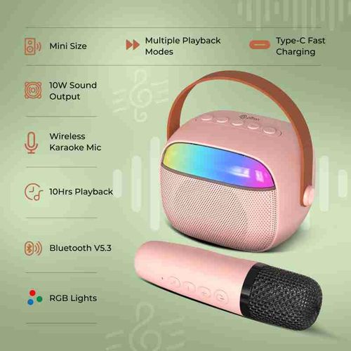 Wireless Mini Karaoke Speaker with Mic - Multicolor