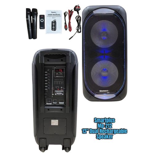 Smartplus 12 Inch High Power Rechargable Multimedia Speaker 18000 Watts - Black