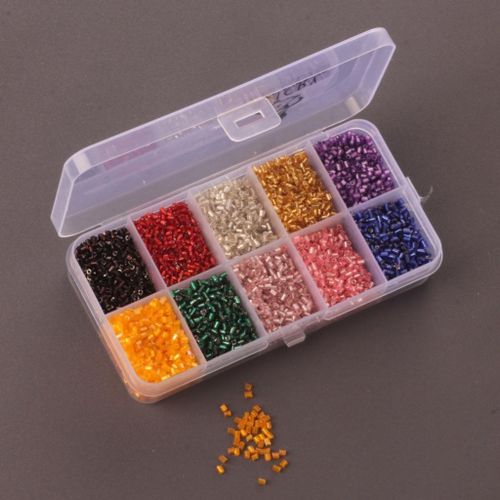 2500Pcs Glass Seed Beads Mixed Color Spacer Mini Tube Beads Bulk