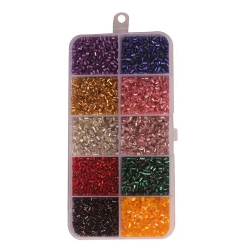2500Pcs Glass Seed Beads Mixed Color Spacer Mini Tube Beads Bulk