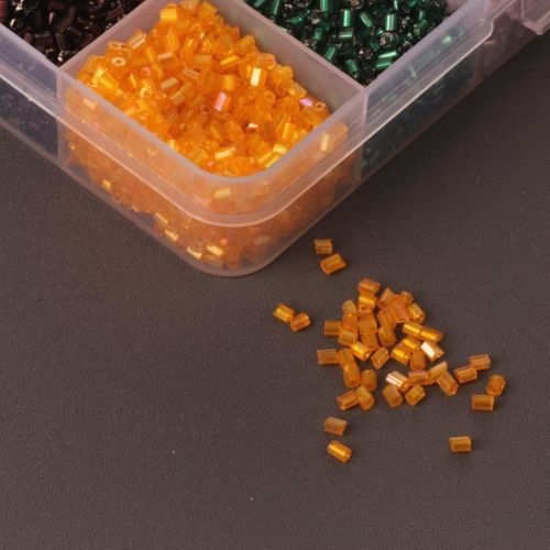 2500Pcs Glass Seed Beads Mixed Color Spacer Mini Tube Beads Bulk