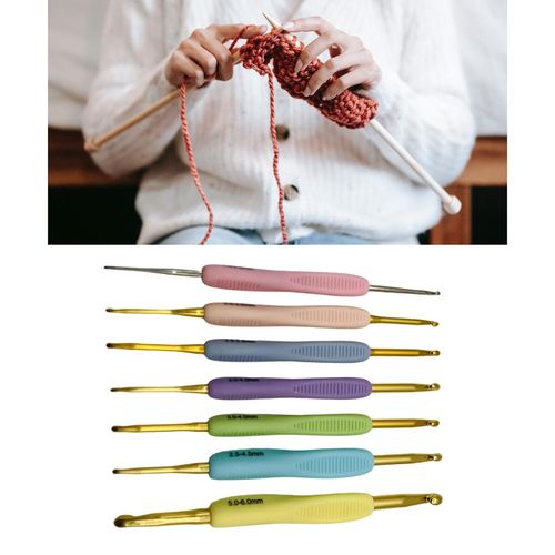 7Pcs/Set Crochet Hooks Set DIY Wooden Knitting  Double