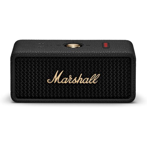 Marshall Emberton II Portable Bluetooth Speaker - Water Resistant Wireless Speaker Portable Speaker with 32+ Hours of Playtime - Black and Brass - Black