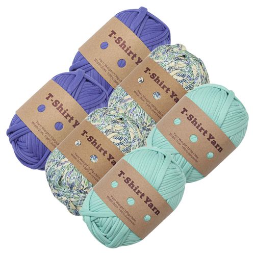 6 Pieces T Shirt Yarn Washable Weaving Thread Yarn  A