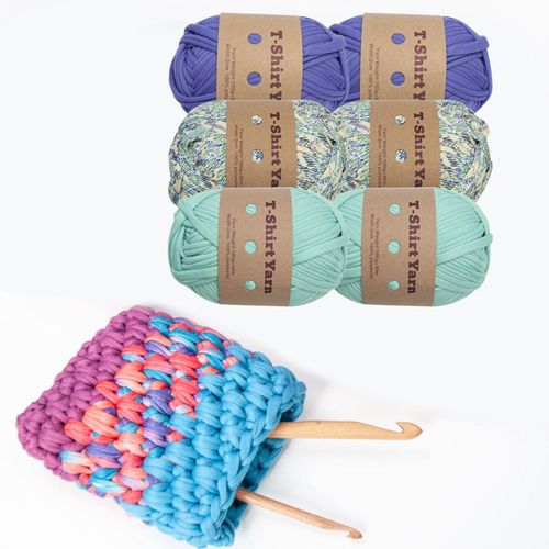 6 Pieces T Shirt Yarn Washable Weaving Thread Yarn  A
